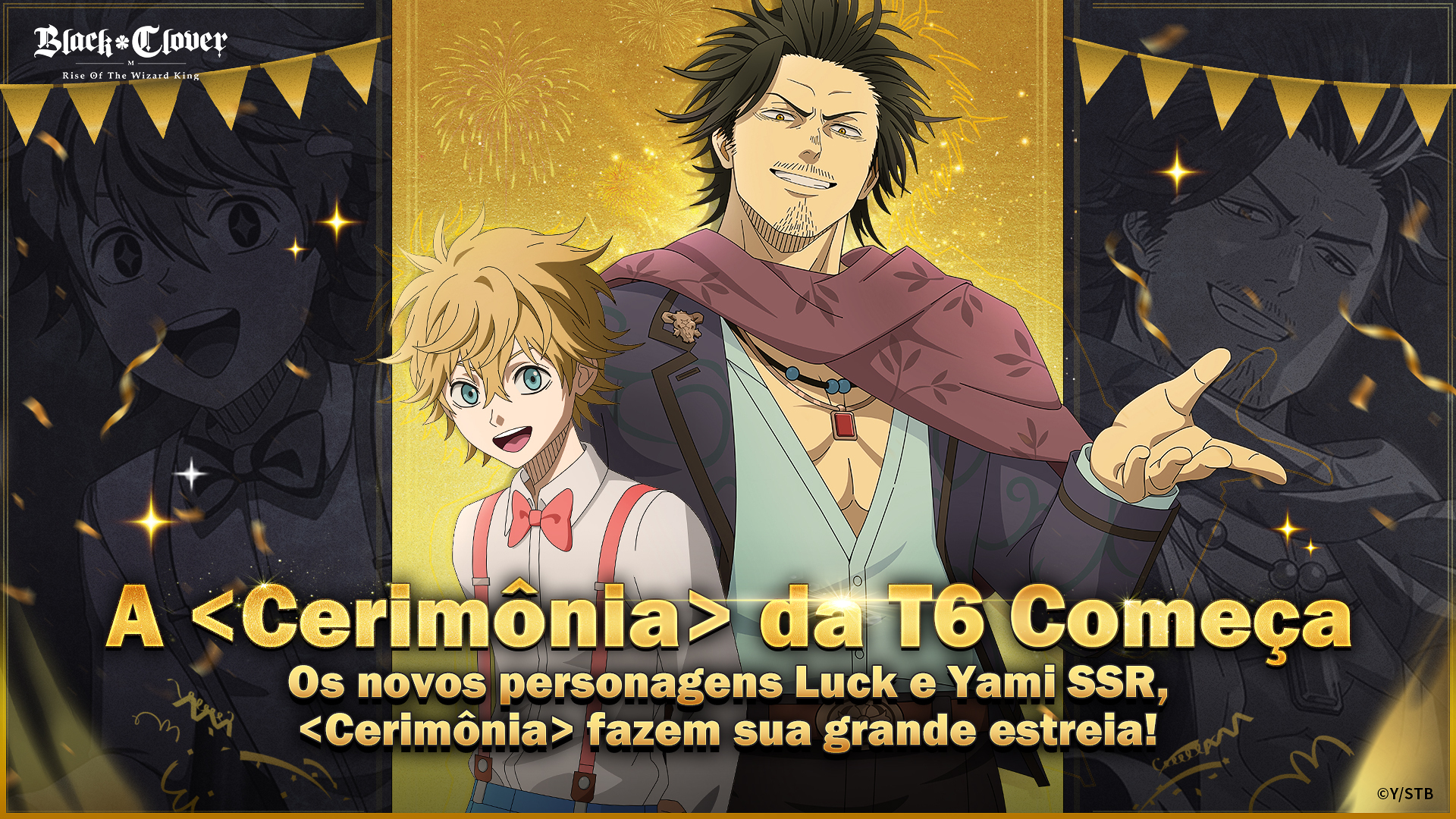 Cerimônia da temporada 6: os personagens SSR Yami e Luck chegam à arena por tempo limitado em Black Clover M: Rise of The Wizard King