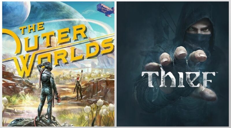 Jogos gratuitos na epic games - The outer Worlds e Thief