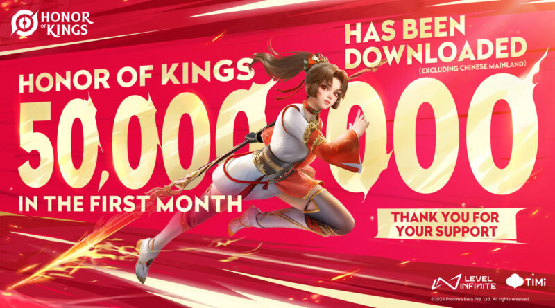 Servidor global de Honor of Kings atinge marca de 50 milhões de download