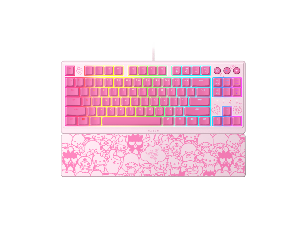 Teclado Razer coleção Hello Kitty 50 anos