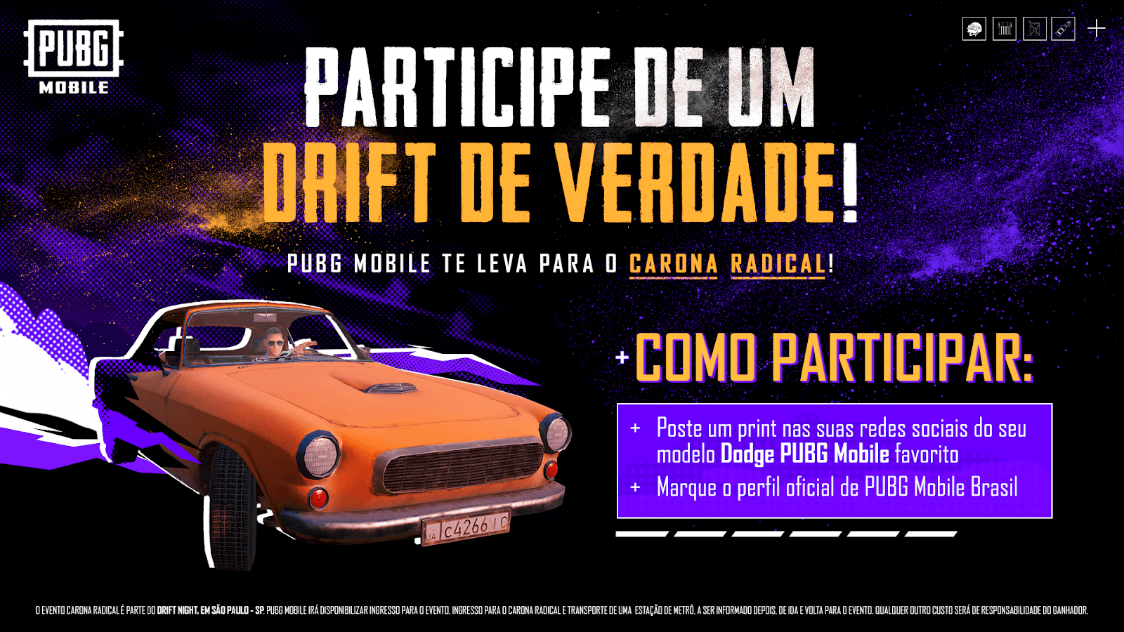 PUBG MOBILE oferece experiência única de Drift em São Paulo para os fãs