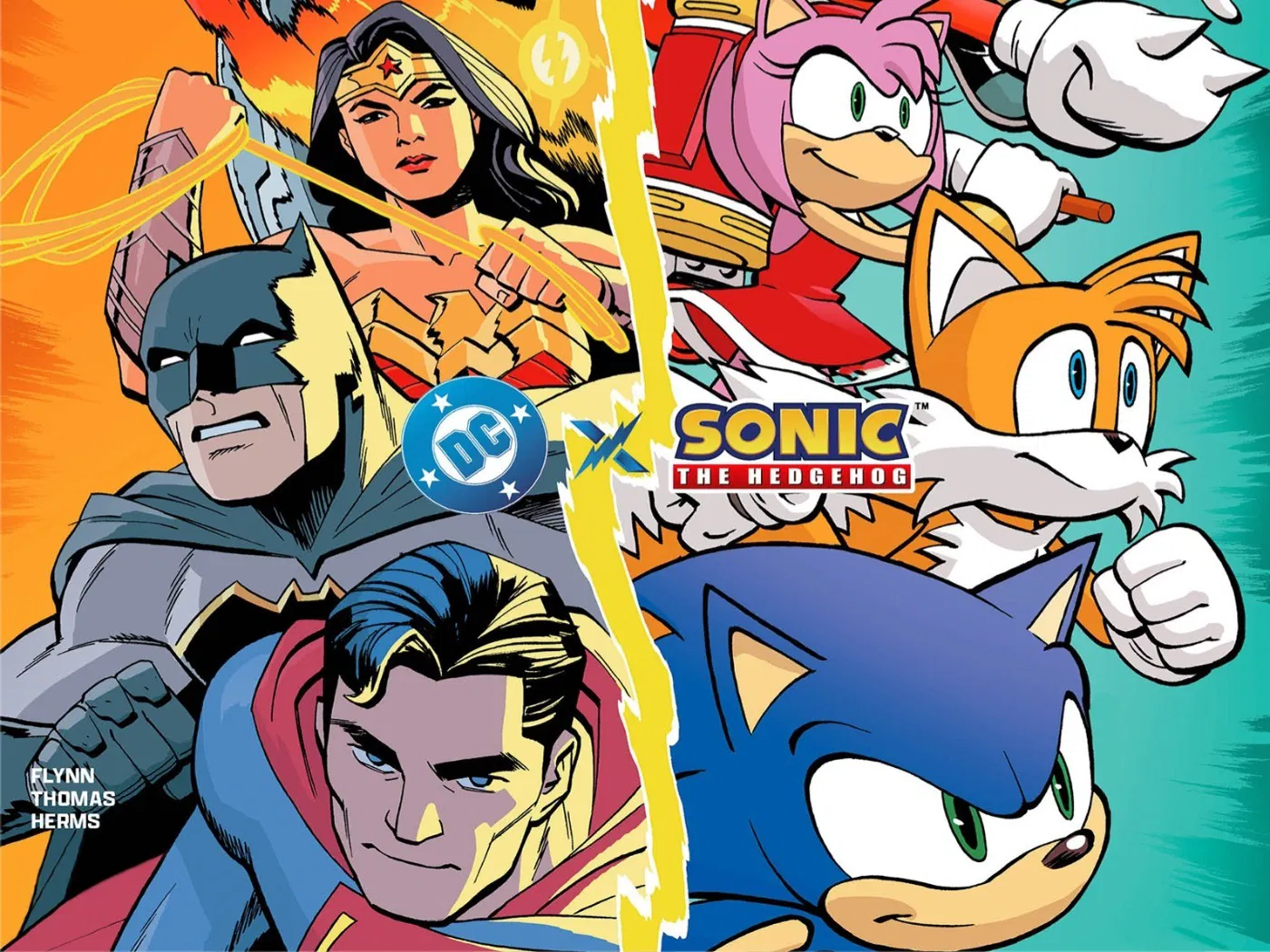 DC revela primeira imagem do crossover em quadrinhos entre Liga da Justiça e Sonic