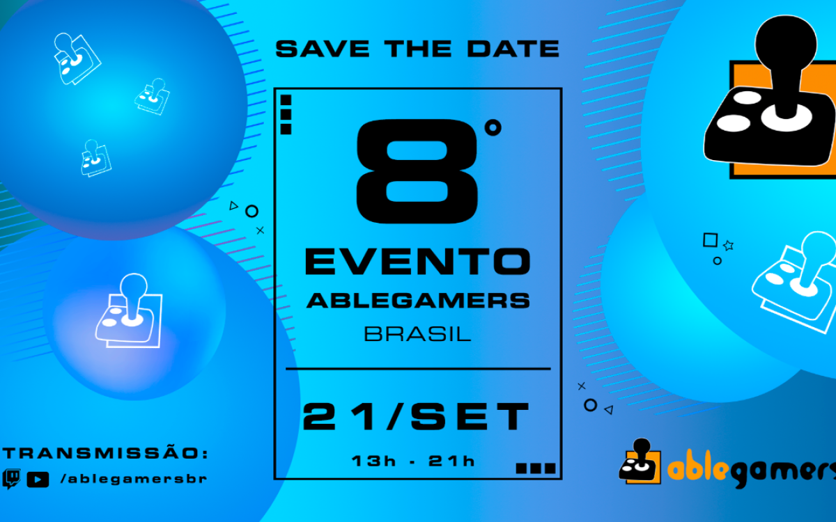 AbleGamers Brasil promove 8ª edição de evento beneficente em 21 de setembro