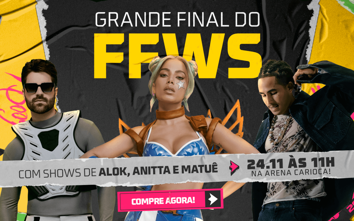 Alok, Anitta e Matuê são convidados para show de abertura da Grande Final do FFWS Final Global - campeonato de free fire