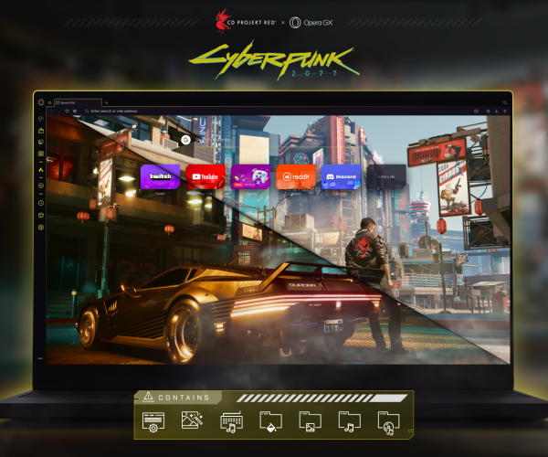 Opera GX e CD PROJEKT RED revelam mod oficial Cyberpunk 2077 para o navegador