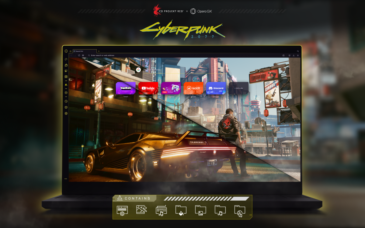 Opera GX e CD PROJEKT RED revelam mod oficial Cyberpunk 2077 para o navegador