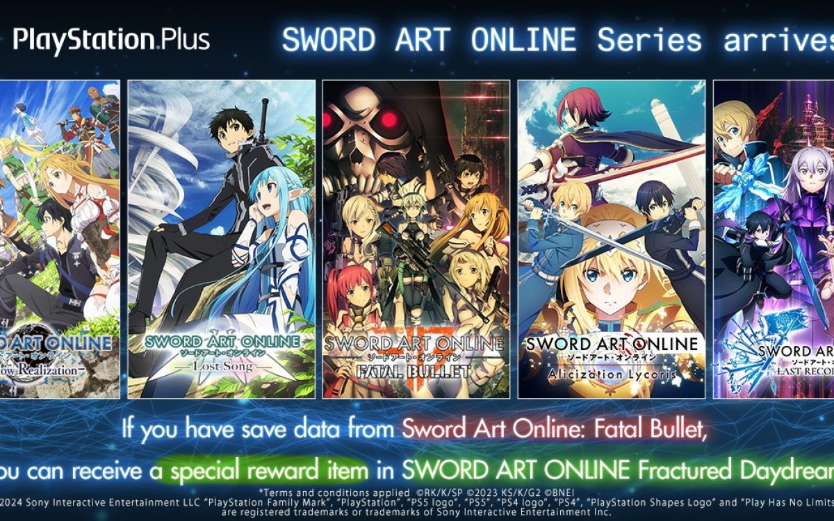 Jogos de SWORD ART ONLINE já estão disponíveis no PlayStation Plus