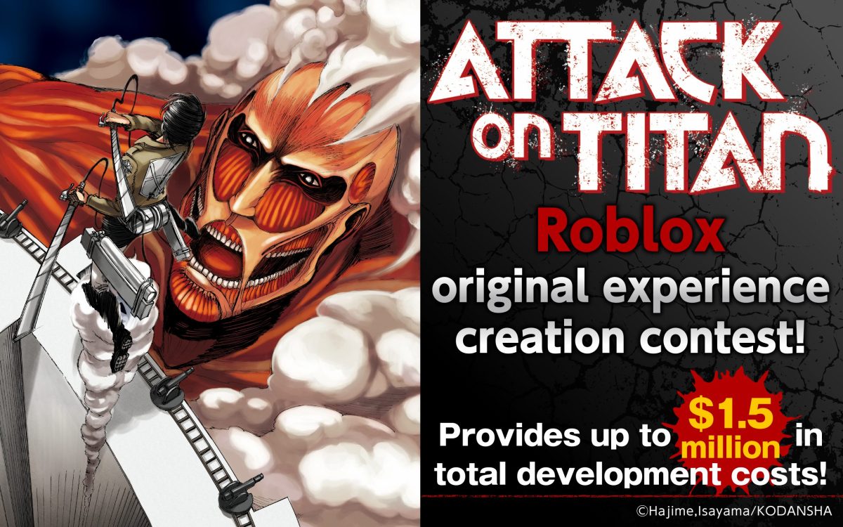 Kodansha e GeekOut anunciam fundo de U$1,5 milhão para desenvolvedores criarem experiências de Attack on Titan na Roblox