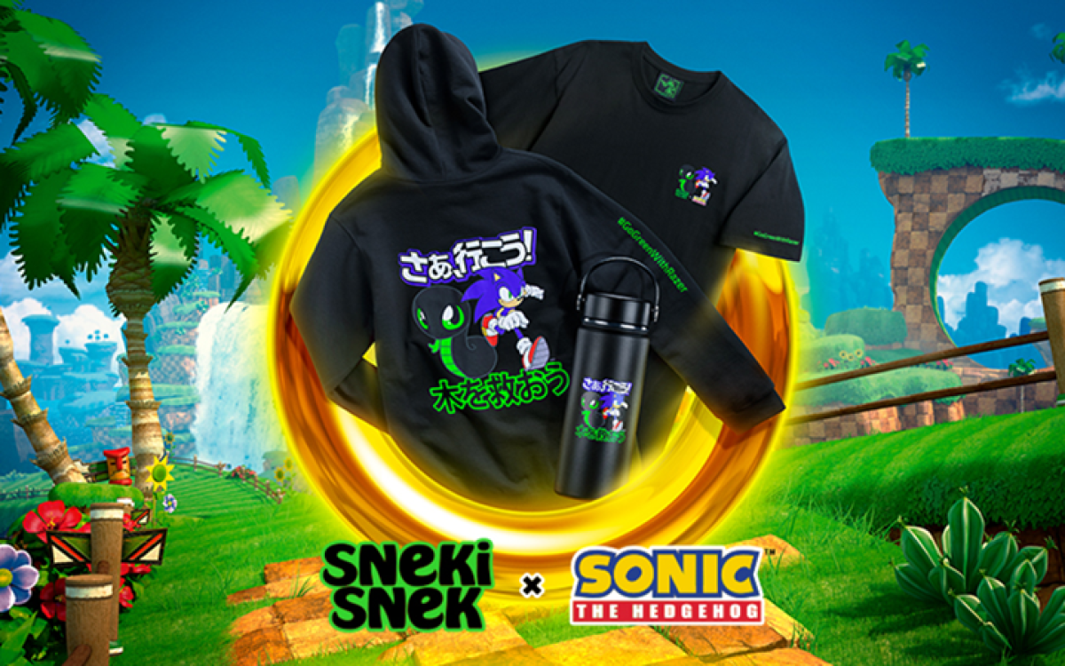 Sneki Snek e Sonic The Hedgehog aceleram pela conservação do meio ambiente em nova coleção de produtos